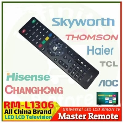 Picture of RM-L1306 All-in-One Universal TV Remote Control Replacement for All China Brand LED LCD Smart TV Black