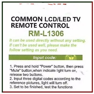 Picture of RM-L1306 All-in-One Universal TV Remote Control Replacement for All China Brand LED LCD Smart TV Black