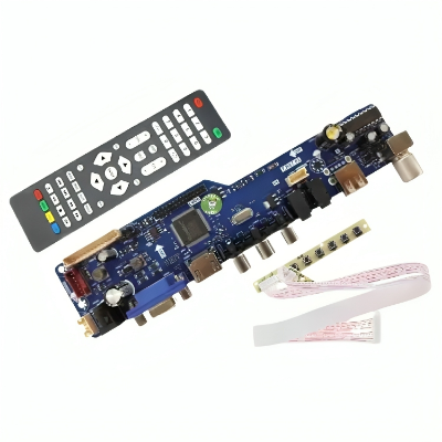 Picture of T.R67.03 Universal LCD LED Controller Driver Board Interface V53RUUL-Z1 AV/TV/HDMI/USB/VGA Input Replace T.V56 DS-V59 T.R67.03+Remote+IR