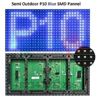 Picture of P10 Single Color Red Green Blue Yellow White LED Module smd 32x16 Pixel 320x160 mm Size 12x6 inch for LED Messeges display Scrolling Text led signboard 