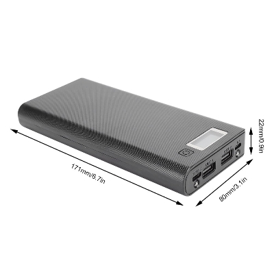 Picture of Power Bank Casing with Digital LCD Display Circuit 5V 2A 2xUSB Output 2xCharging Port without Battery for Mobile Phone Charging 5V USB LED etc DIY Battery Charger Box for 8x18650 Random Color