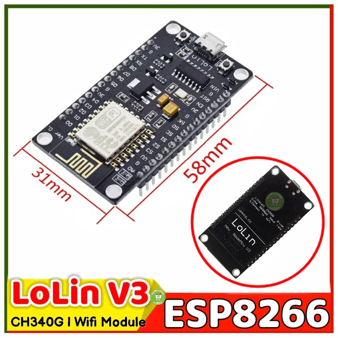 Picture of ESP8266 NodeMcu LoLin V3 Development Board For Smart Switch Automation Black