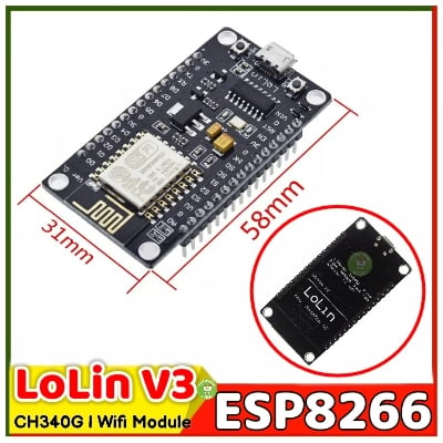 Picture of ESP8266 NodeMcu LoLin V3 Development Board For Smart Switch Automation Black
