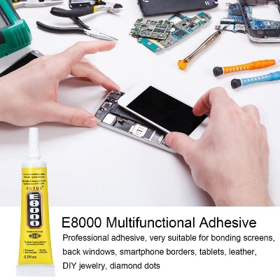 Picture of Stronger Glue E8000 / Super Liquid Glue Black Sealant Adhesive For Phone Touch Screen Frame Repair Diy Jewelry Set Repair Tools Similar E-8000 T-7000 