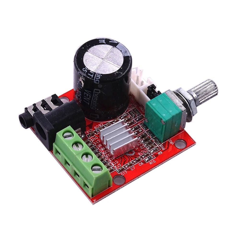 Picture of PAM8610 Digital Power Amplifier dual-channel Volume Control with Heat sink no noise 12V 5-15W Stereo Replace TDA7297 TDA2030 XH-M139 