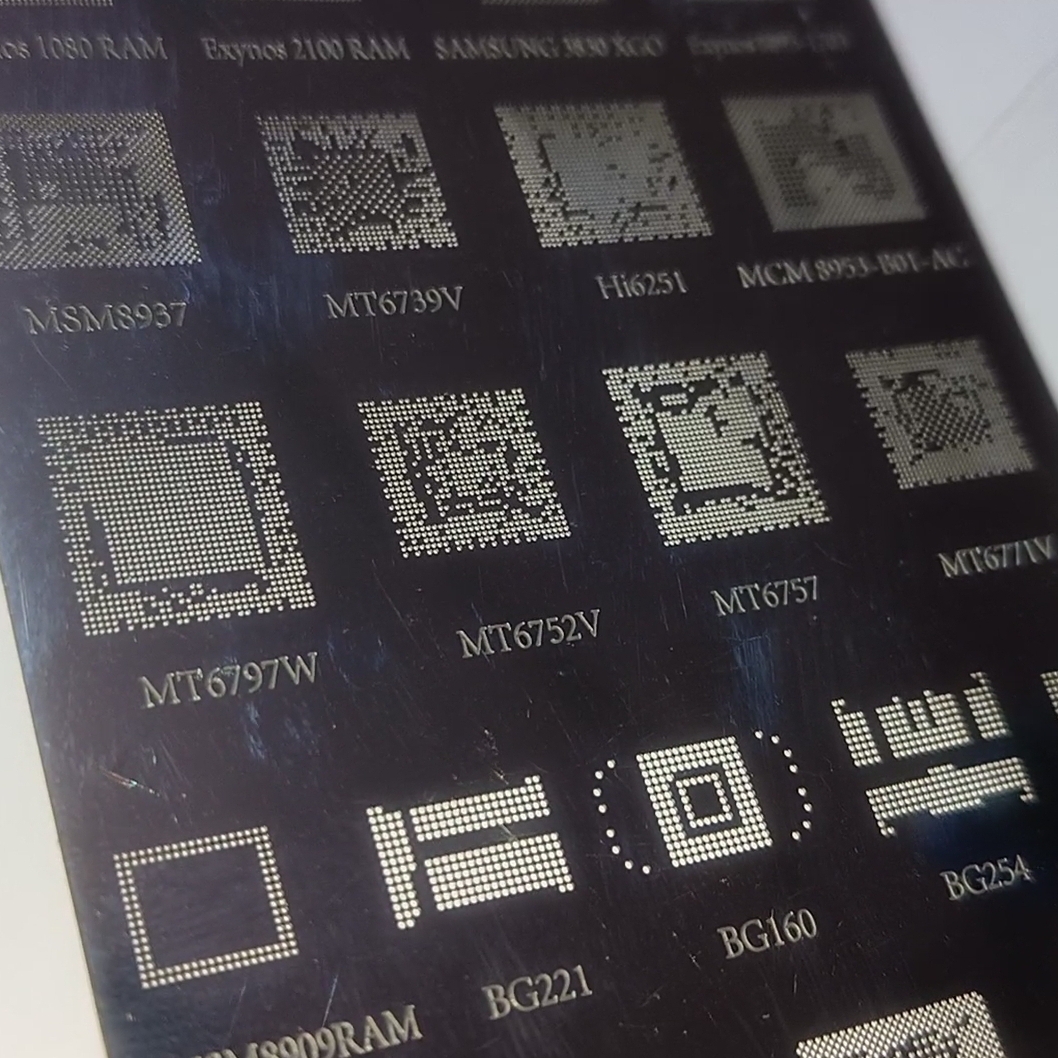 Picture of Bga Stencil A104 For Android Mtk Msm OV Samsung Huawei Xiaomi Ipad Cpu Ram Pm Power Ic Reball - Soldering Iron 