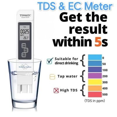 Picture of TDS EC Meat Temperature Tester Pen 3 In 1 Function Conductivity Water quality measurement equipment TDS and EC examiner 0-5000PPM 
