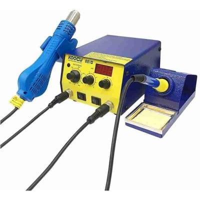 Picture of 2 in1 Brushless Heat Gun + Soldering Iron Digital SMD Rework Station with LED Display 750W 220V Multifunction Welding Repair Tools Adjustable Heat Air Supply & Temperature replace BK-858A 858D YG8586 