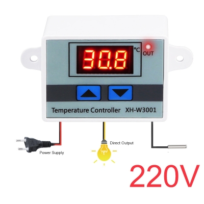Picture of XH-W3001 Digital Temperature Controller AC 220V Supply 10A OP Current LED Display for Egg Incubator Air Conditions Cooling Heating Sector 