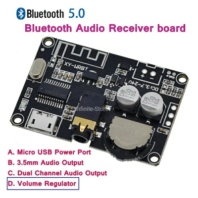 Picture of XY-WRBT Bluetooth 5.0 Bluetooth Audio Receiver Board MP3 lossless decoder board Wireless Stereo Music Module Replace XH-M139 TDA2030 Black