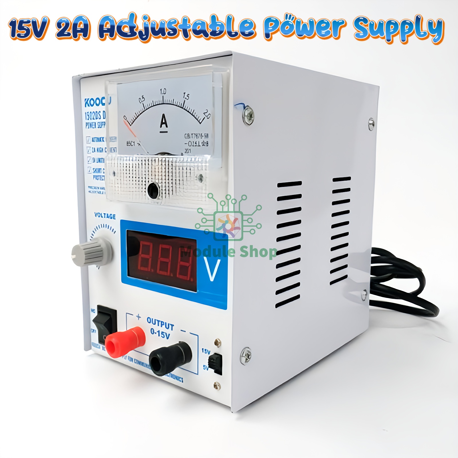 Picture of 1502S Digital Variable DC Regulated Power Supply Volt Current Display 3V-15V 2A For Rework Station Repair DIY TV Mobile Phone PC Mother Board Telecommunication Equipment Similar Koocu Kada Baku 