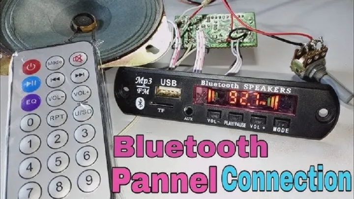 Picture of Bluetooth FM MP3 Player Receiver Board Dimmer LED Display Car Audio Decoder Module 5 Volt Supply Support TF USB XU Recorder Connect to Main Amplifier Such as XH-M139 XH-232 TDA2030 for Loud Sound Black
