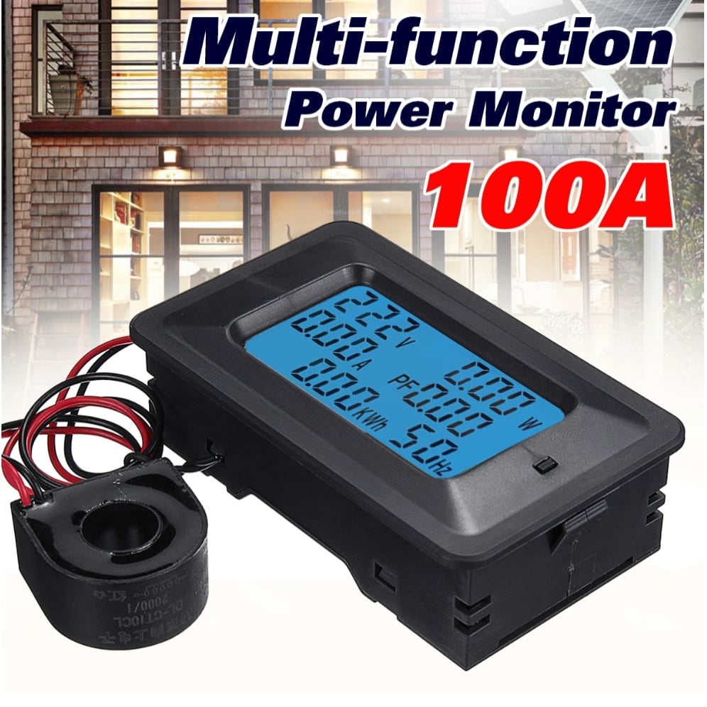 Picture of AC 22Kw 50~300V 0~100A 45~65Hz Digital AC Volt Current Capacity Time Temperature Power Energy Monitor Meters Tester Detector 