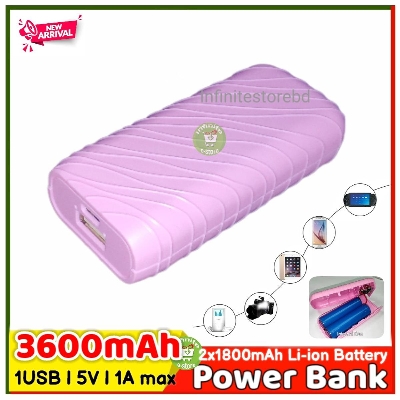 Picture of Power Bank 3600mAh Power Bank 5V 1A USB Output Micro USB Charging Port LED Torch - Power Bank 