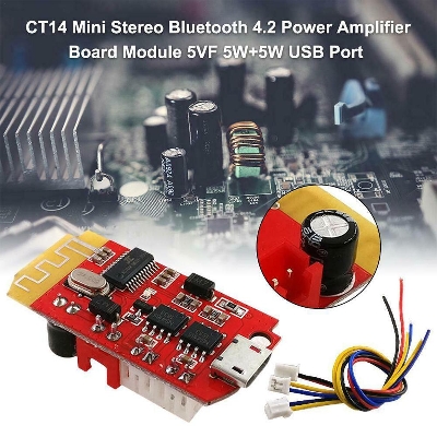 Picture of Bluetooth 4.1 Multifunctional Decoder Board + 2x3W Stereo Amplifier Support FM Mp3 WAV Microphone Mic USB SD Card Power from 5V Micro USB + 3.7V Lithium Battery to 5V Boost 