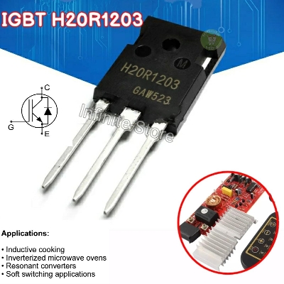 Picture of H20R1203 Induction Cooker IGBT Heating Control Resonant Switching 1200V 20A Monolithic Body Diode TO247 Remove Error Code E7 E8 Microwave Induction Cooker Replace Parts H20R1203