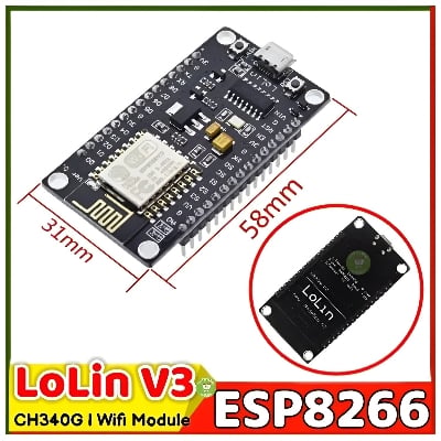 Picture of NodeMcu V3 Development Board For Smart Switch Automation Updated from ESP8266  V3 Black