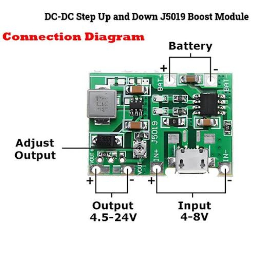 Picture of TC4056A USB Lithium Lipo 18650 Battery 3.7V-4.2V To 5V 9V 12V Step Up Module Use DIY WPS Mini UPS Replace XL6009 