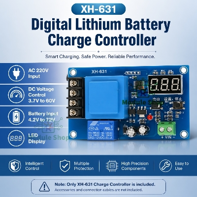 Picture of HW-631 Battery Charger Control Module DC 6-60V Storage Lithium Battery Charging Control Switch Protection Board similar XH-M602 