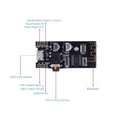 Picture of Bluetooth MP3 Audio Receiver Board Module  Lossless Decoder DIY Kit High Fidelity HIFI  Receiver MH-M28 
