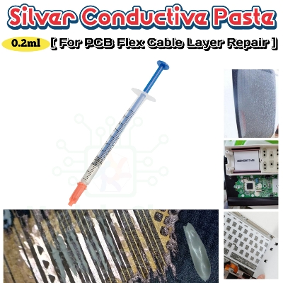 Picture of Silver Conductive Slurry Injector 0.2 ML Electrically Paste Adhesive circuit Maintenance tool PCB Repair Carbon Paste Jaston Conductive Silver Paint Similar Mechanic MCN-DJ002 JSD-856YQ 