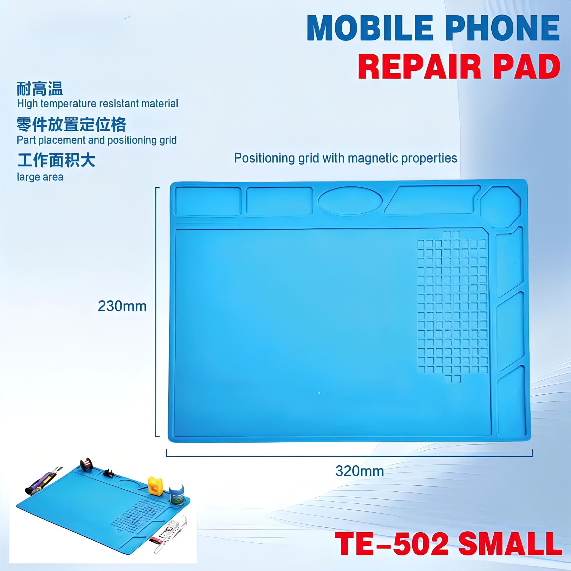 Picture of TE-501 Soldering Pad Heat-Resistant TE-502 Silicon Soldering Mat Working Pad Desk Platform Solder Rework Repair Tools 