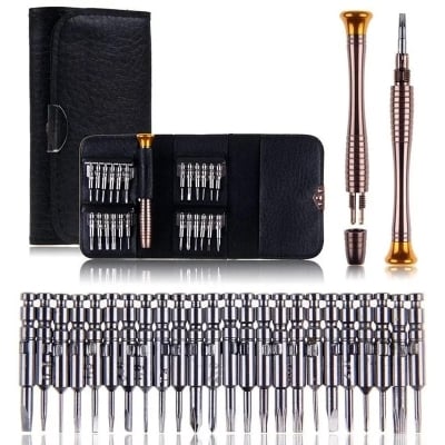 Picture of XW-6025 25 in1 Portabel Interchangeable Screwdriver Set for Telecommunication Mobile Phone Repair Tool Kit Wallet Type for iPhone iPad Laptop 