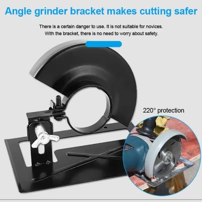 Picture of Sand Stand + Protective Cover Thickened Angle Grinder Holder Shield Guard Bracket Adjustable Cutting Machine working Power Tools Support Stand For 100mm Angle Grinder Wood 775 Motor Drill 