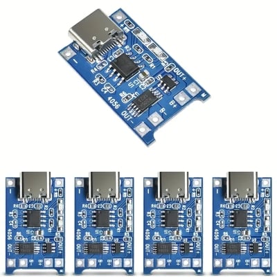 Picture of TP4056 Lithium Battery Charger Board with Battery Protection Type C and Micro USB Charging Port 5V 1A using mini UPS Circuit for wpg Onu Router 5pcs Per Pack Micro USB Port
