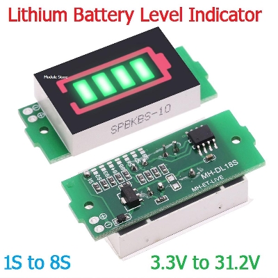 Picture of 1S- 4S-8S Single 3.7V Lithium Battery Capacity Indicator Module 4.2V Blue Display Electric Vehicle Battery Power Tester Li-ion 