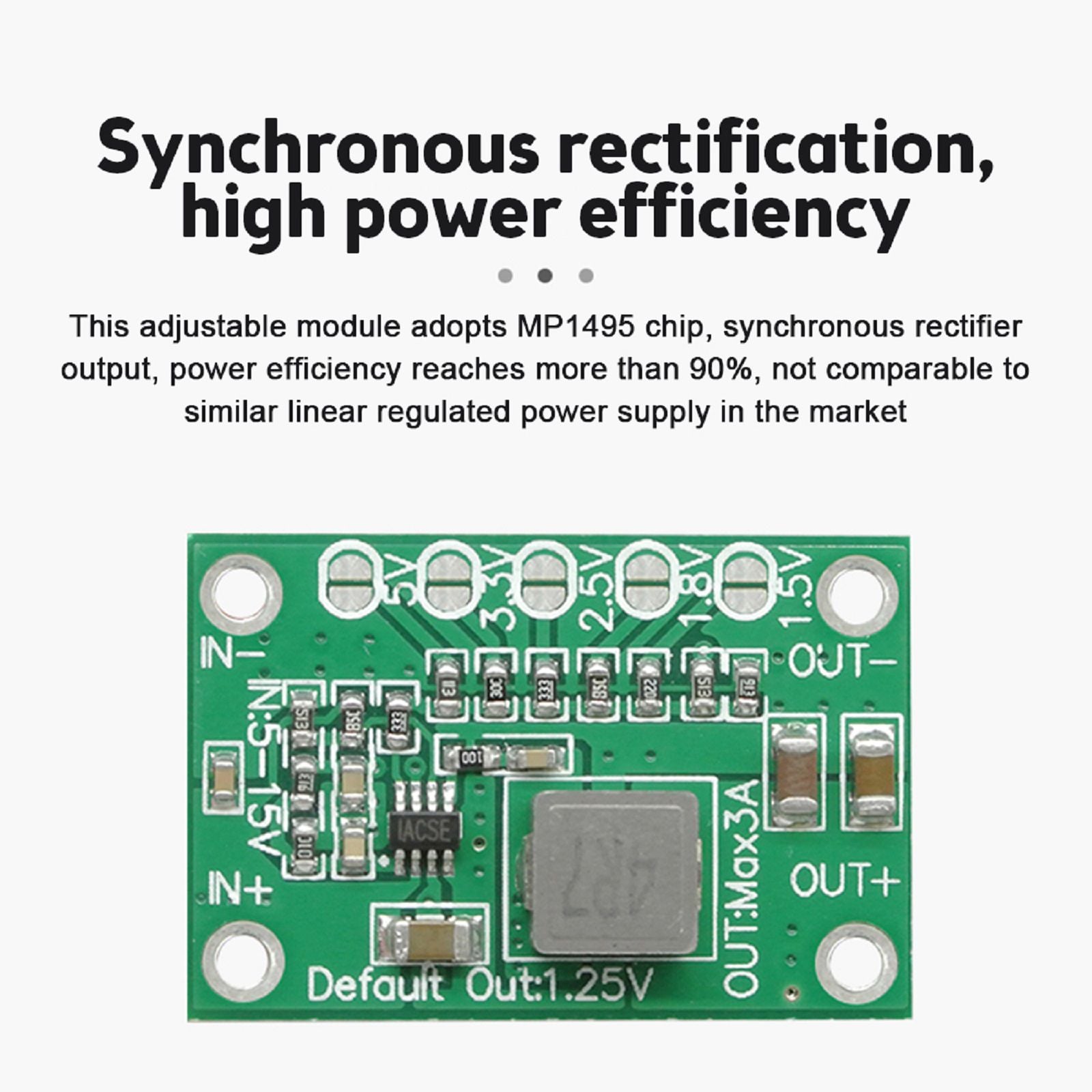 Picture of CA-1235 Fixed Voltage Step Down Buck Converter 1.5V 1.8V 2.5V 3.3V 5V Output 5-15V Input Step Down Power Supply Diy Kit Used MP1495 CA1235 