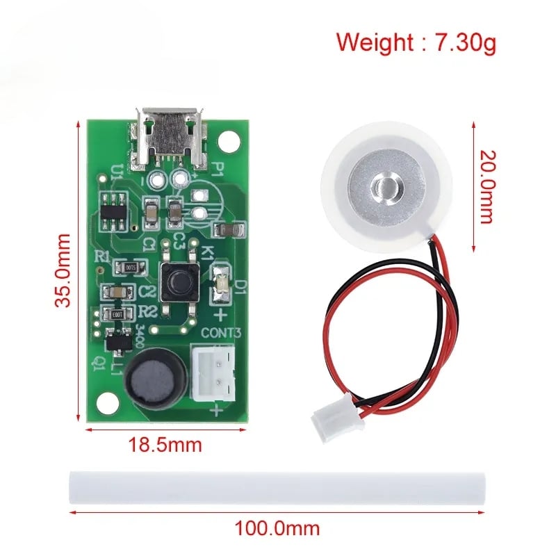 Picture of USB Mini Humidifier DIY Kits Mist Maker and Driver Circuit Board Fogger Atomization Film Atomizer Sheet Mini Oscillating Multicolor