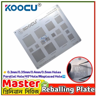 Picture of Kocu multiple objective BGA Rebeling Stencil 0.3/0.35/0.4/Parallel/45 degree hole 0.5mm direct heat template Solder Rework Net 