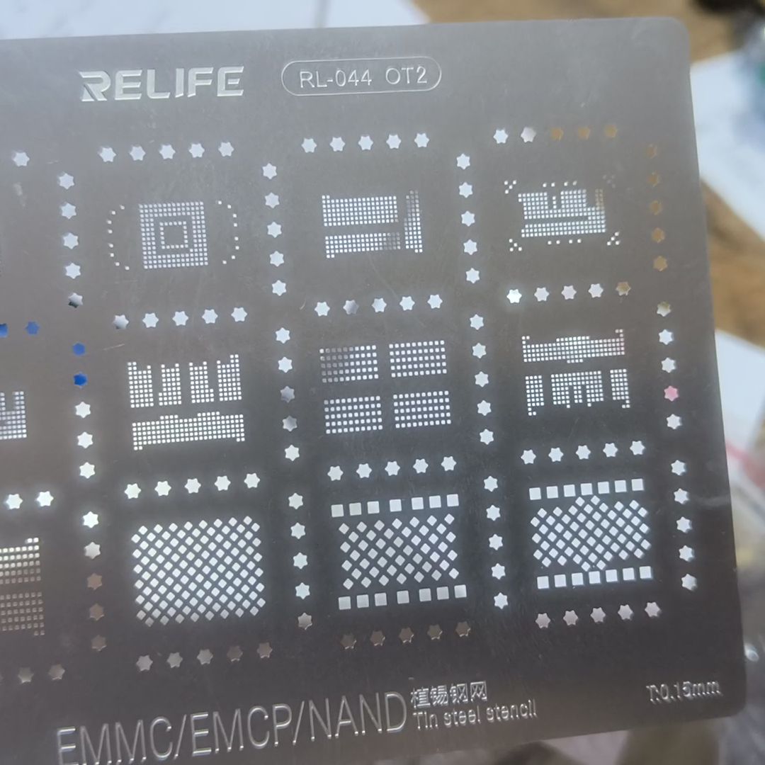 Picture of EMMC:3 BGA IC Reballing Stencil For Android Nand Flash EMMC EMCP UFS LPDDR PCIE BGA162 BGA153 BGA169 BGA221 BGA186 BGA297 BGA254 BGA178 BGA200 BGA110 BGA60 BGA70 similar EMMC:1 EMMC:2 EMMC:3 Relife RL-044 OT2 Koocu 