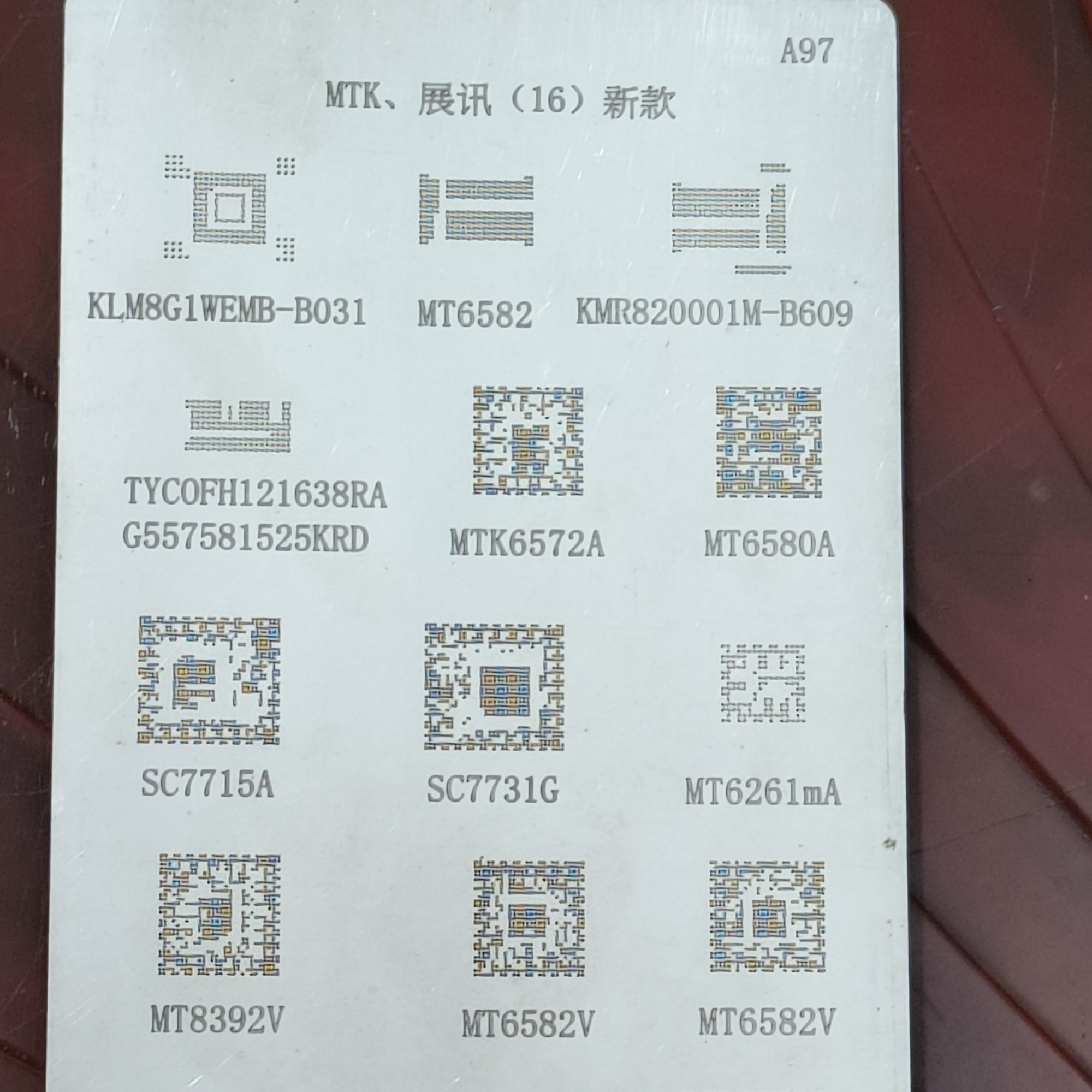 Picture of Universal Bga Stencil For Android Qualcomm HiSilicon Mtk Msm Sa OV Max  Ipad Cpu Ram Pm Power Ic Reballing Stencil Tin Plate for Xiaomi Realme Oppo Vivo Samsung 