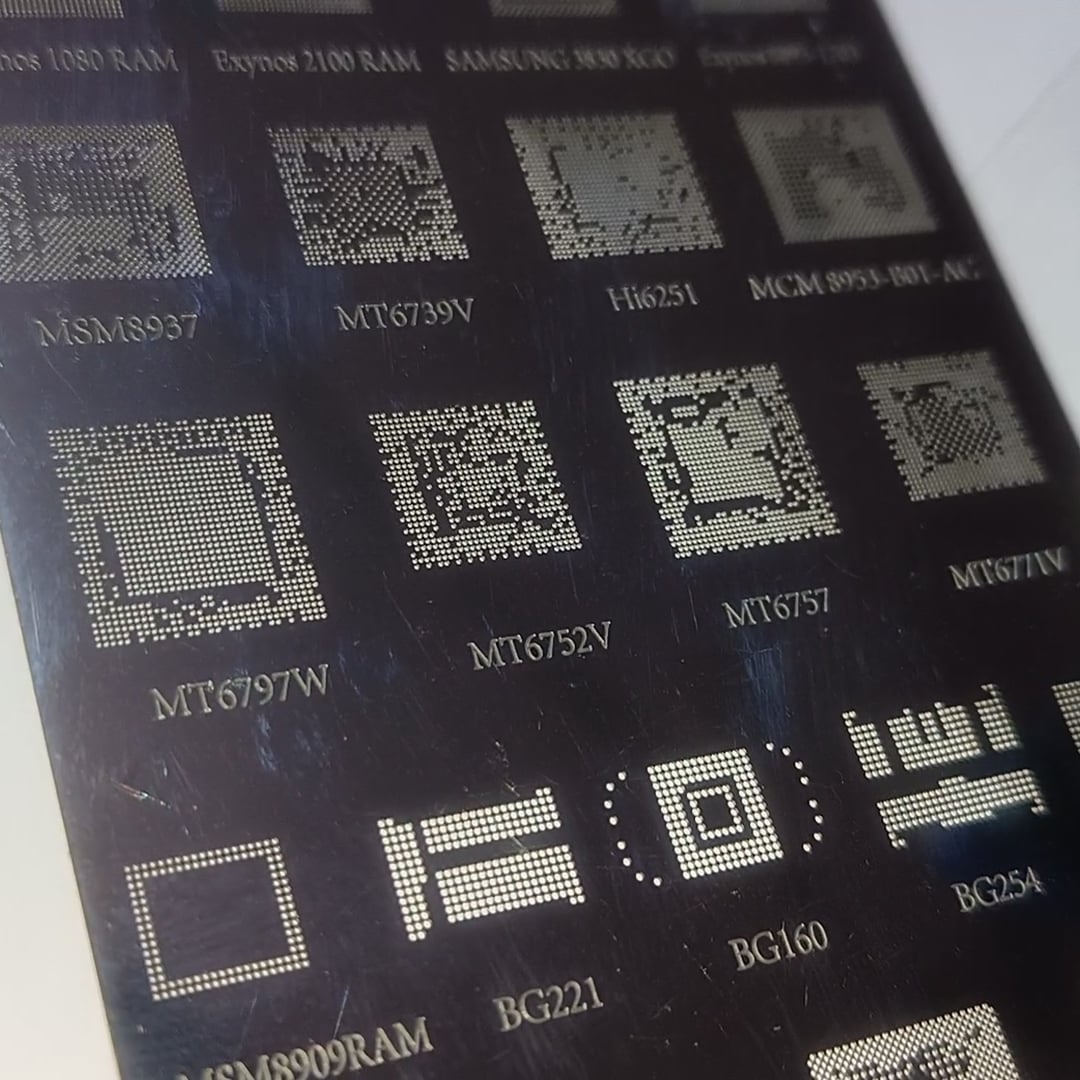 Picture of A104 Bga Stencil For Android Mtk Msm OV Samsung Huawei Xiaomi Ipad Cpu Ram Pm Power Ic Reball - Soldering Iron 
