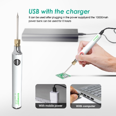 Picture of 5V USB Soldering Iron Professional Electric Heating Tools Rework With Indicator Light Handle Welding Gun BGA Repair Similar Koocu-881D Kada 878D Koocu V900 