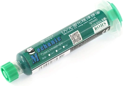 Picture of Ultraviolet Transparent Curing
Solder Mask for Mobile Phone Repair Jumping Wire Quick Dry Curing Welding Paste Flux Oil Similar Koocu Mechanic Relife UV Solder Mask 