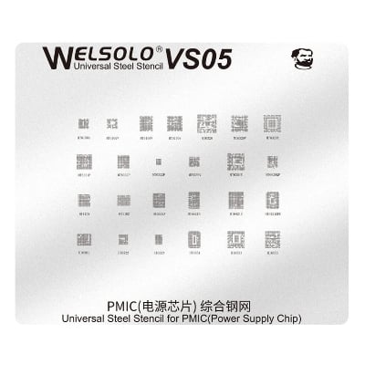 Picture of Mechanic Welsolo VS05 Universal IC Reballing Stencil for Mediatek MTK Snapdragon BGA221 BGA254 Vivo Oppo Series CPU Soldering Replacement Tools 
