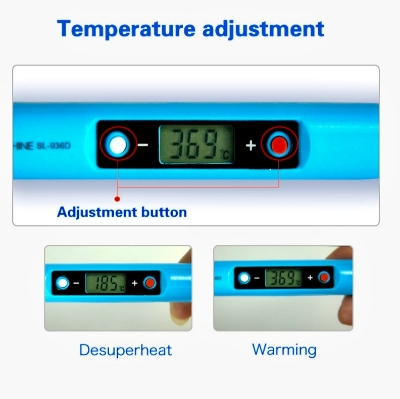 Picture of Adjustable Temperature Soldering Iron LCD Display AC 220V 80W~90W Fast Heating Soldering Iron Born for Mobile Repairing & Servicing Relife Sunshine Koocu 936 SL-936D 