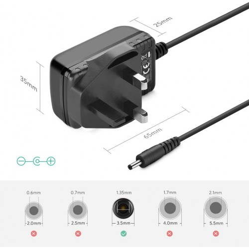 Picture of Universal Wifi Router DC Power Adapter 12V 1A Plug Type UK 5.5*2.5MM - Multi Plug - Multi Plug 