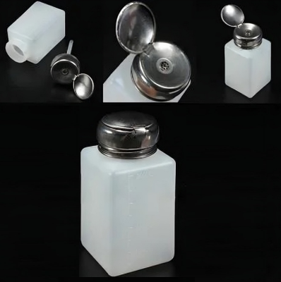 Picture of Liquid Empty Clear Bottle Portable Mobile Acrylic Gel Polish Cleaner Remover Dispenser Pump Water Bottles 
