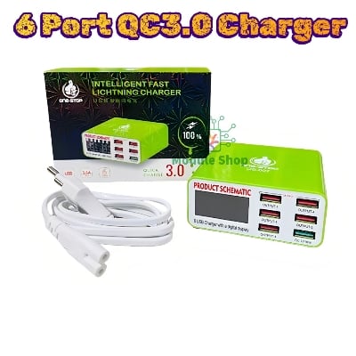Picture of 6 USB Digital Display Lightning Charger Suitable for charging all mobile phones and tablets Mechanic iCharge 6M One Stop OS-007 