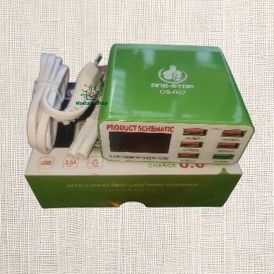 Picture of 6 USB Digital Display Lightning Charger Suitable for charging all mobile phones and tablets Mechanic iCharge 6M One Stop OS-007 