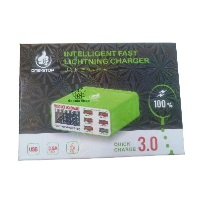 Picture of 6 USB Digital Display Lightning Charger Suitable for charging all mobile phones and tablets Mechanic iCharge 6M One Stop OS-007 