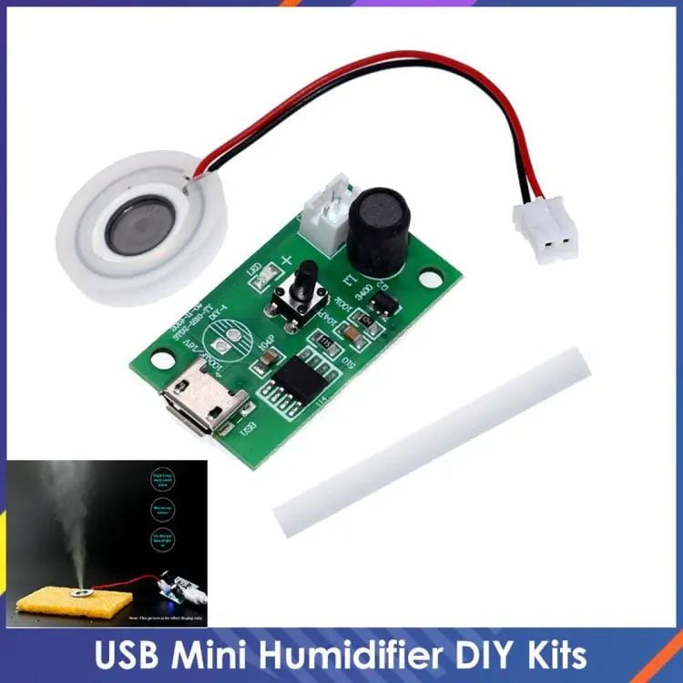 Picture of USB 5V Mini Humidifier DIY Kits Mist Maker and Driver Circuit Board Fogger Atomization Film Atomizer Sheet Mini Oscillating 