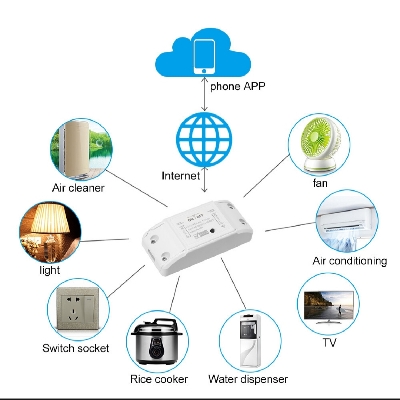 Picture of Wifi Smart Light Switch Module 10A Support 1 Way Control Smart Home Automation Timer Count Down Schedule ON OFF Functions Works with Smart Life Alexa Google Home Tuya Voice 