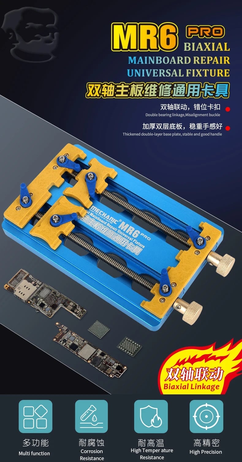 Picture of Mechanic MR6 Pro Universal Holder Dual Mount PCB IC Chip Alloy steel base 