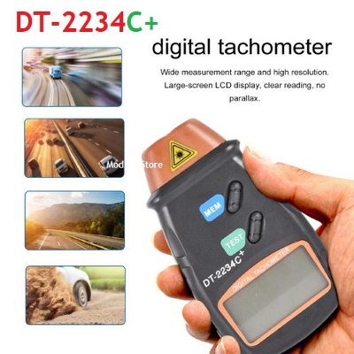 Picture of Digital Tachometer DT-2234C+ Non-Contact Digital LCD Photo Tachometer Mini RPM Tester Meter Clear LCD Display, High Measuring Accuracy 