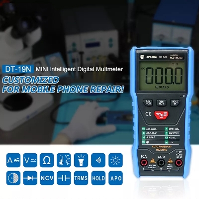 Picture of SUNSHINE DT-19N Mini Smart Digital Multimeter High Precision for Mobile Phone AC DC Ammeter Voltmeter Tool Multimeters Born for Mobile Repair 